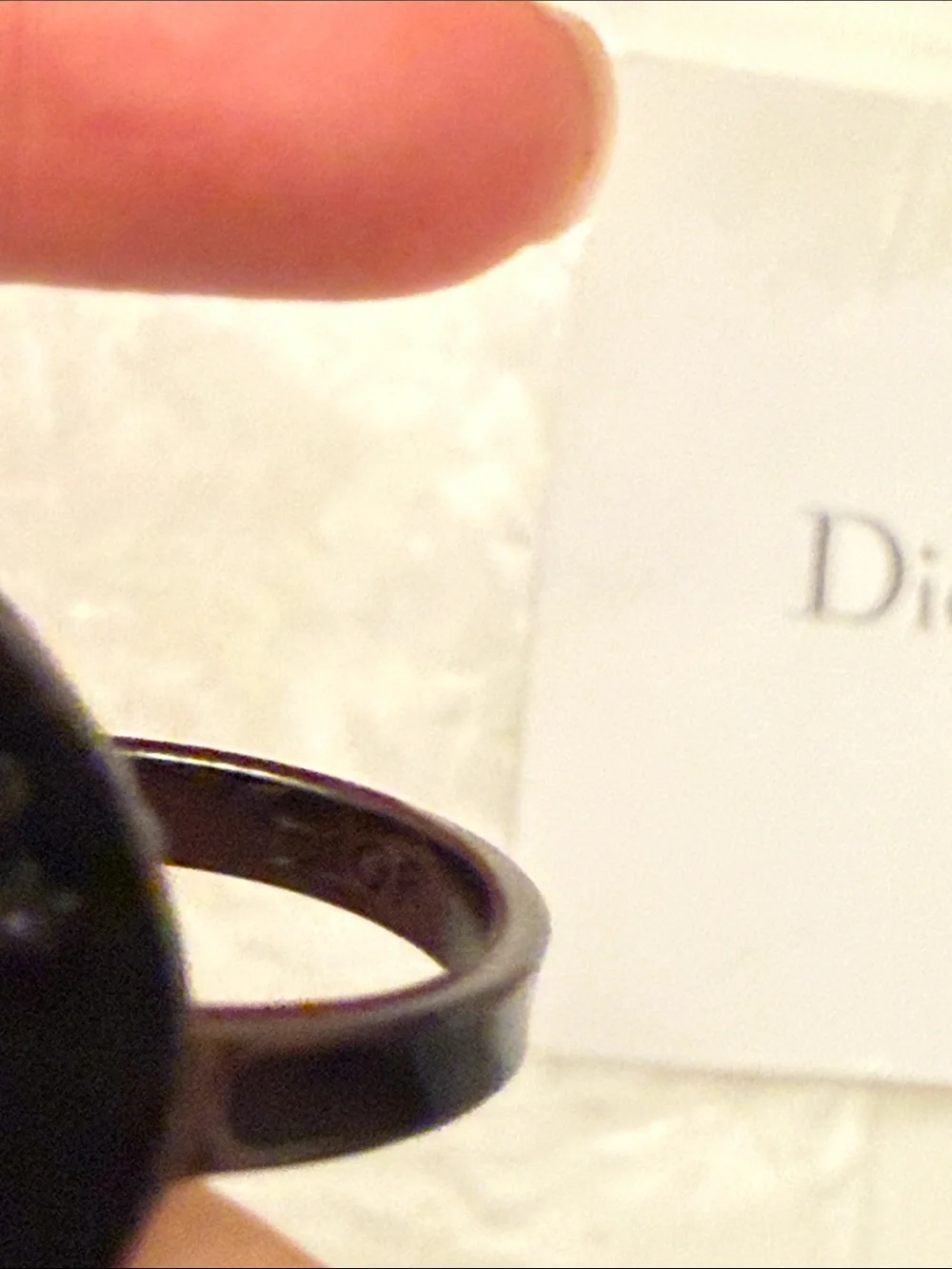 Dior Black Christian Dior Paris Logo Ring
